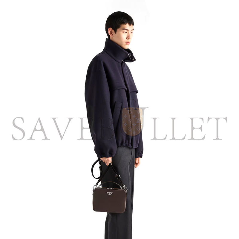 Pra*a brique saffiano leather bag 2vh069 (22*16*6cm)